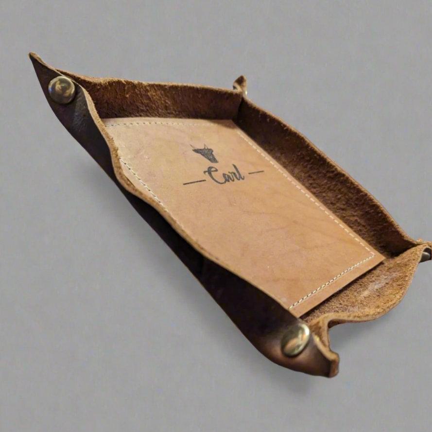 Customizable leather entrance key pot