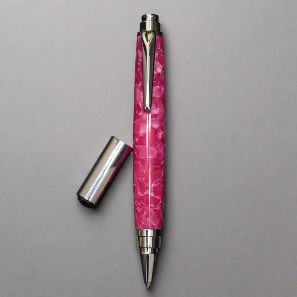 View of our hand made rollester pen pink with style
