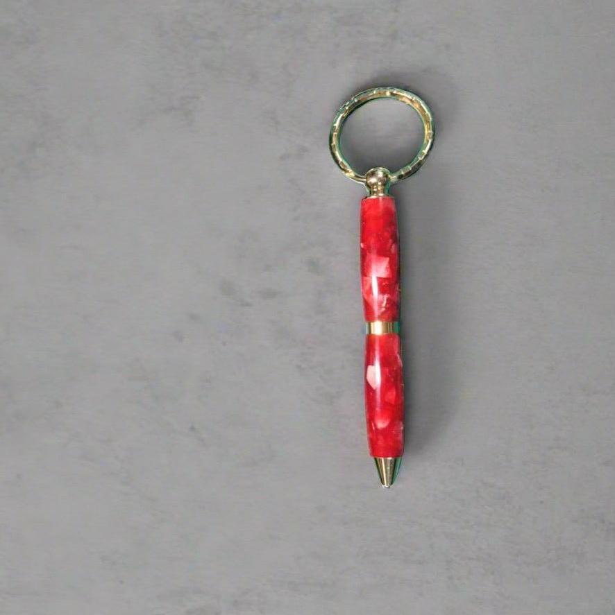 Red pen keychain