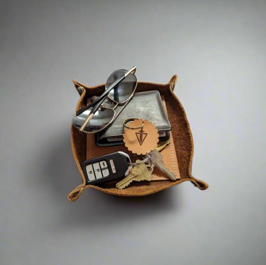 Our unique customizable leather key pot