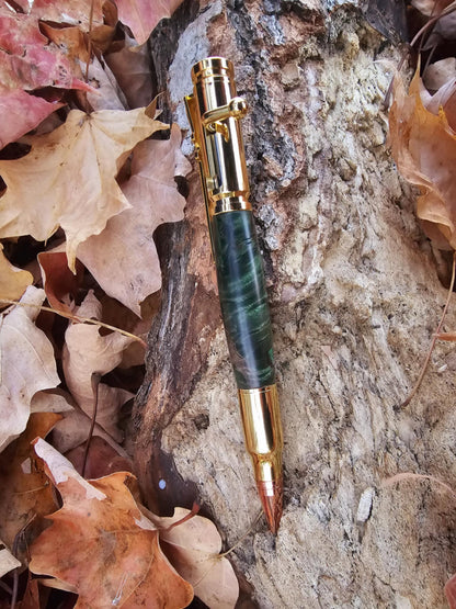 {⭐⭐⭐⭐⭐} Flash Sale - Hand-Crafted Green Bolt Action Pen - 1 IN STOCK!