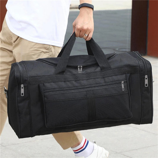 Women Men Nylon Travel Duffel Bag: Carry-On Luggage Gym Sport Holdall