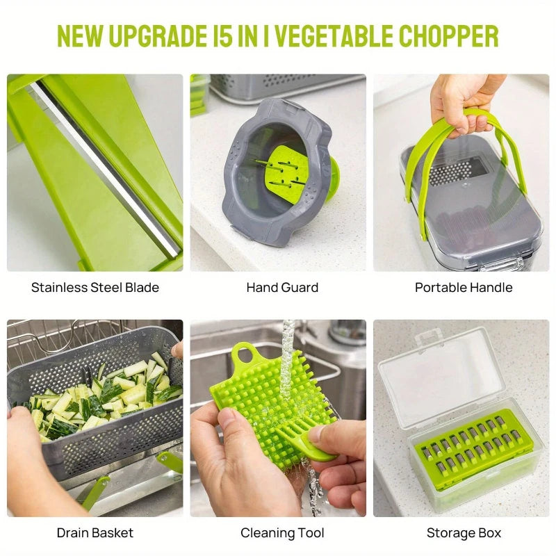 22-Piece Multifunctional Fruit Vegetable Cutter and Manual Food Grater - Canadian Life Shop