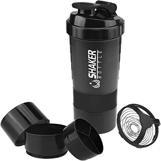 500ml Protein Shaker Cups with Powder Storage Container and Mixer Ball