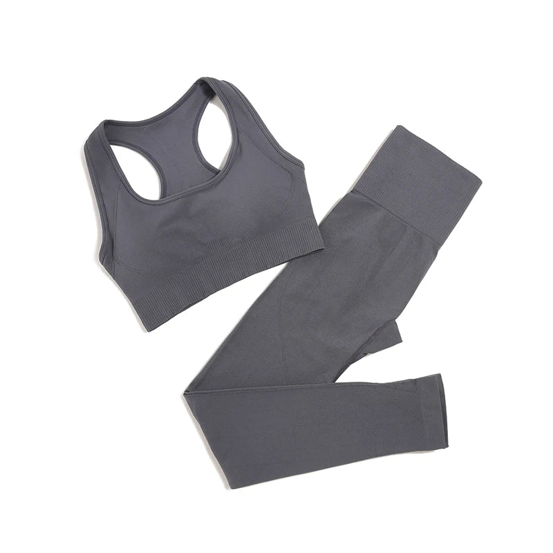 Seamless Elegance: Elevate your yoga journey with these chic 2/3pcs sets. Comfort meets style for the ultimate workout
