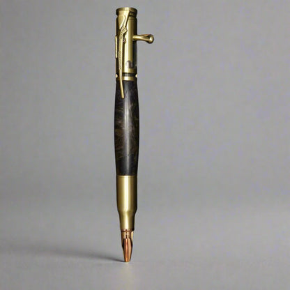 Gold and wood bolt action pen in its finest