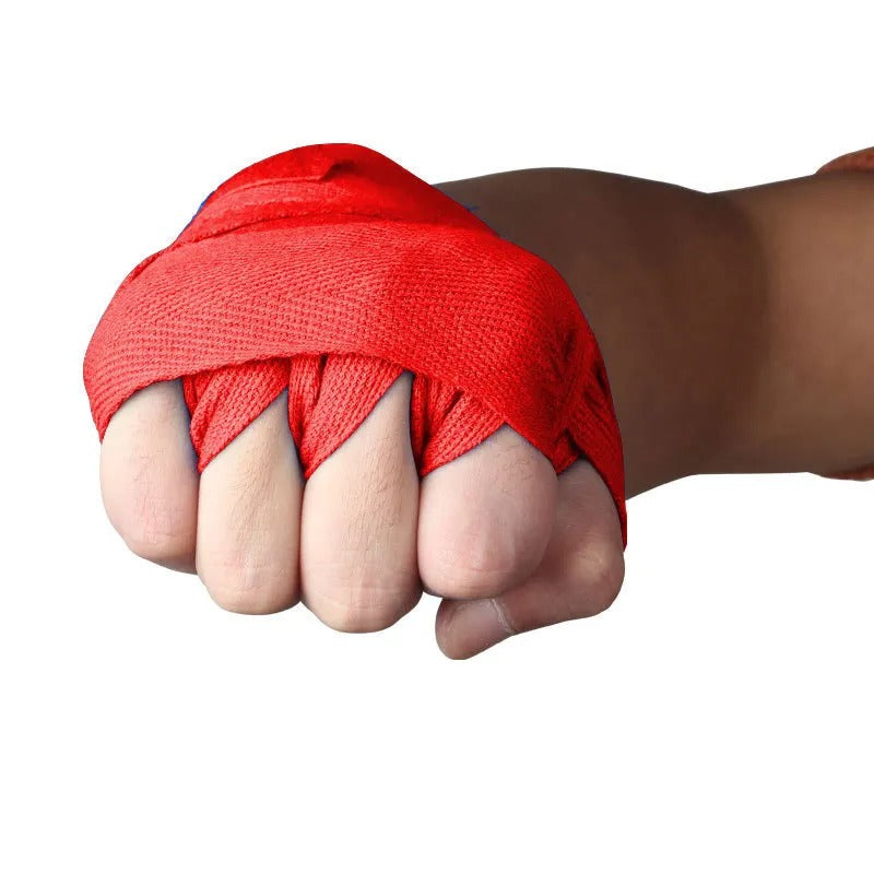 Gear up for your next training session with the 2PCS Boxing Training Bandages. Crafted from durable cotton, these bandages are ideal for Sanda, Kickboxing, and MMA. Offering essential hand protection and wrist support, these versatile wraps come in various lengths (1.5/2/3/5M) and feature a convenient strap design for a secure and comfortable fit. Elevate your boxing experience with these reliable and easy-to-use sports bandages