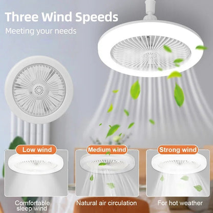 Silent E27 Electric Fan Lamp With Remote - Canadian Life Shop