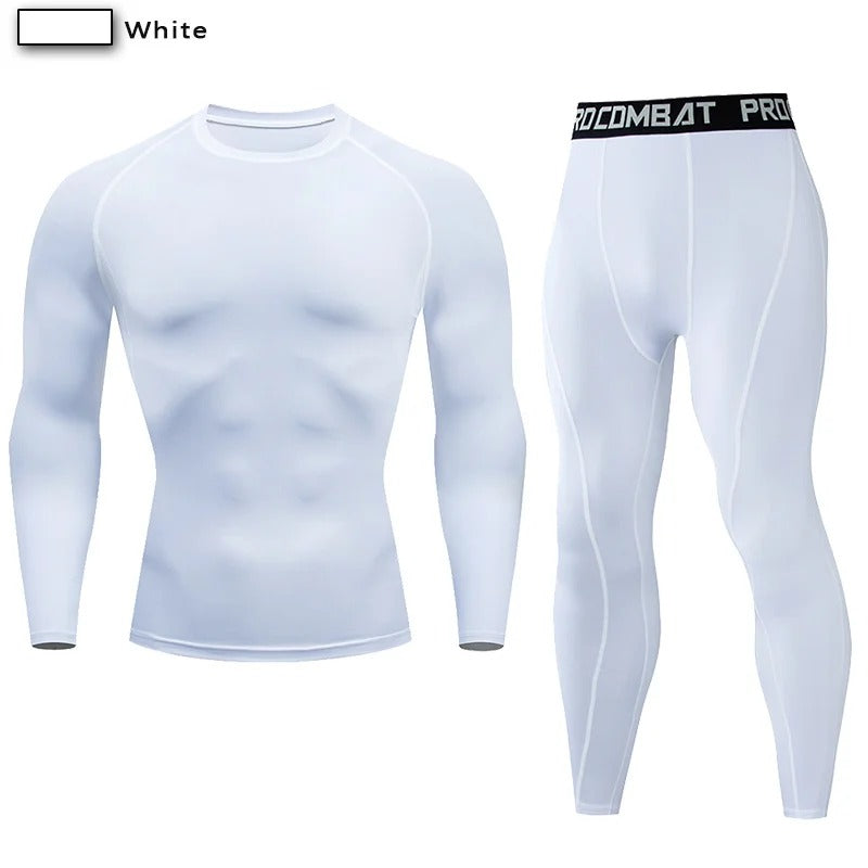 Elevate your entire workout regimen with our white sport compression set. Experience unmatched support, comfort, and style. Get ready to dominate your fitness goals!