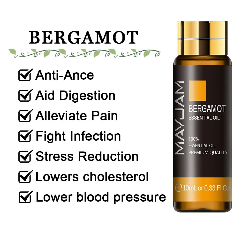 Image featuring bergamot a serene natural essential oils, promoting improvements to everday life  and relaxation.