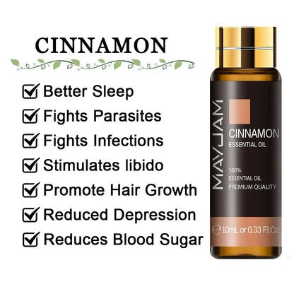 Image featuring cinnamon a serene natural essential oils, promoting improvements to everday life  and relaxation.