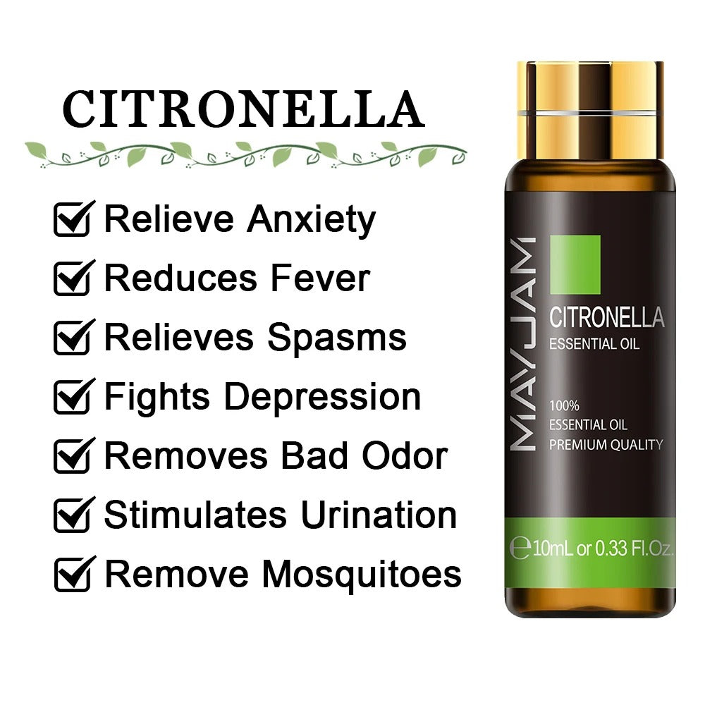 Image featuring citronella a serene natural essential oils, promoting improvements to everday life  and relaxation.