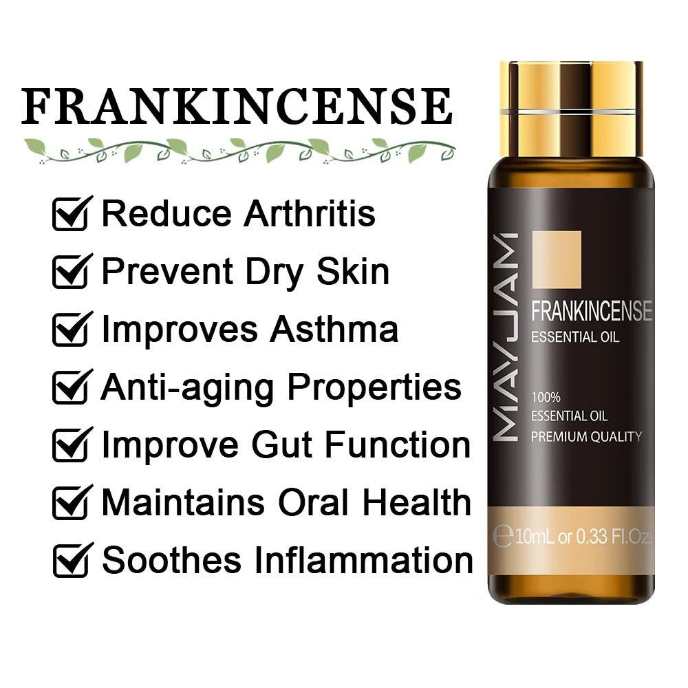 Image featuring frankincense a serene natural essential oils, promoting improvements to everday life  and relaxation.