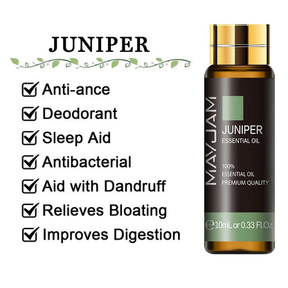 Image featuring juniper a serene natural essential oils, promoting improvements to everday life  and relaxation.