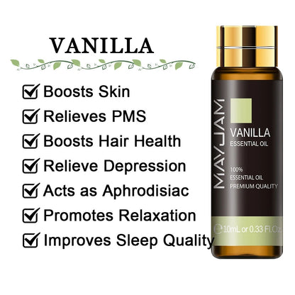 Image featuring vanilla a serene natural essential oils, promoting improvements to everday life  and relaxation.