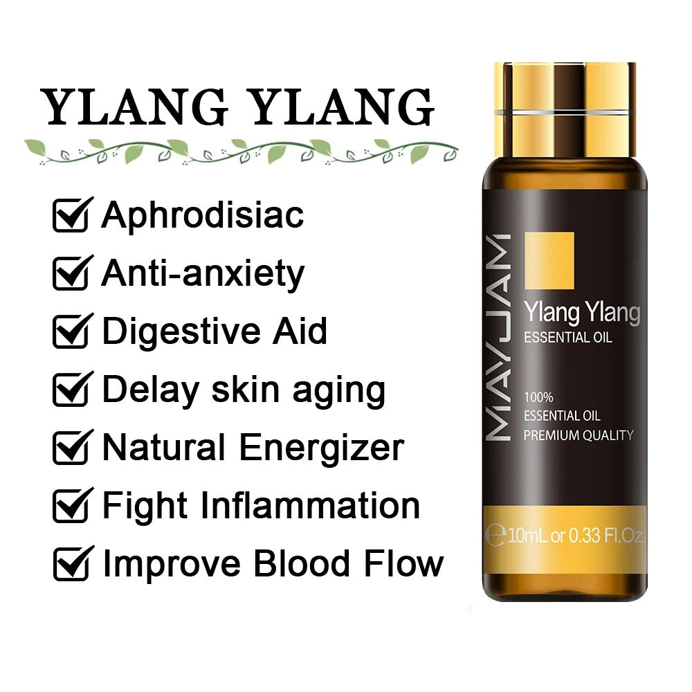 Image featuring ylang ylang a serene natural essential oils, promoting improvements to everday life  and relaxation.